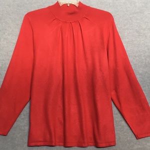 INVESTMENTS Christmas Holiday Festive Soft Comfy Long Line Mock Turtleneck Top